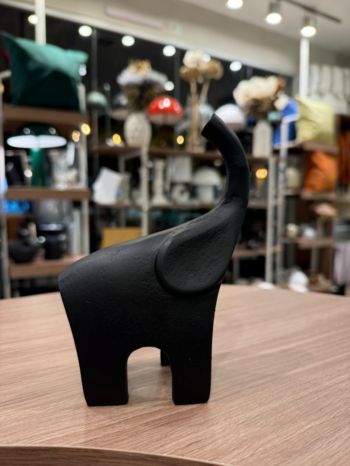 Elefante Negro de Aluminio 16cm